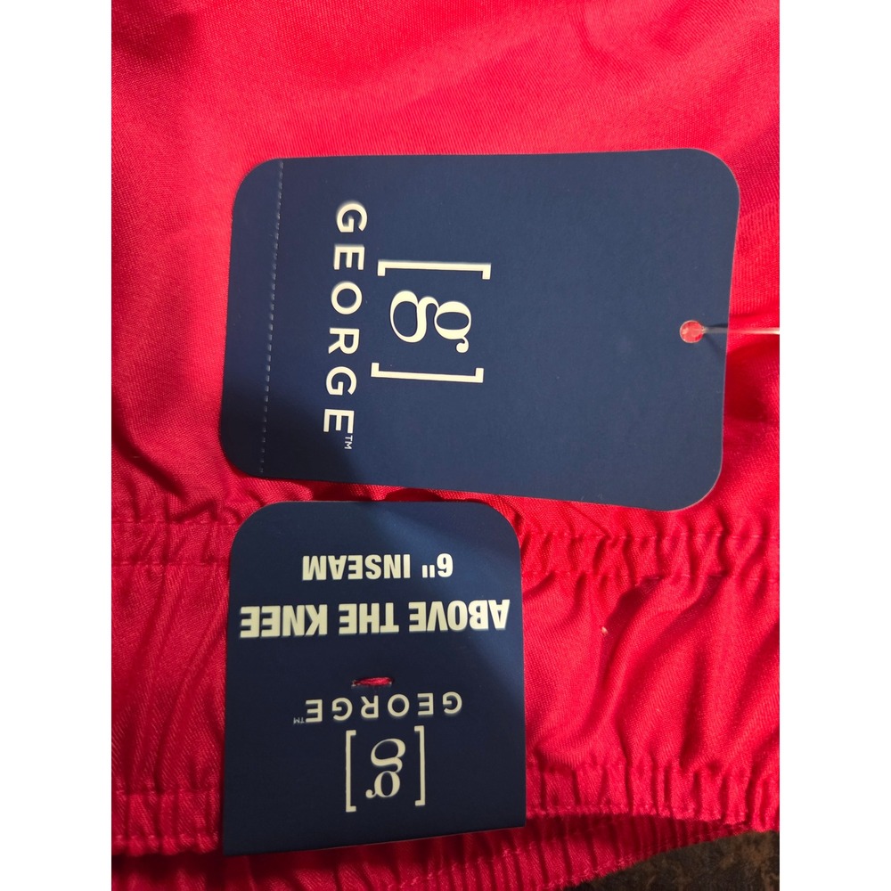 George Mens Basic Swim Trunks Raspberry Red 3XL 6 Inch Inseam NWT 48-50 - Picture 4 of 7